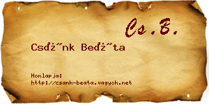Csánk Beáta névjegykártya